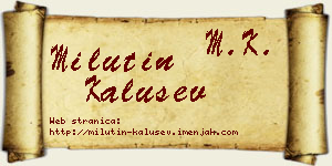 Milutin Kalušev vizit kartica